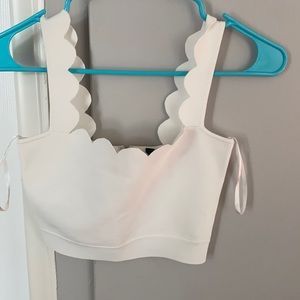 A white BCBGMAXAZRIA crop top